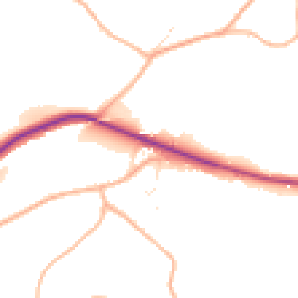 Daytime road noise heatmap for SN13 8AD