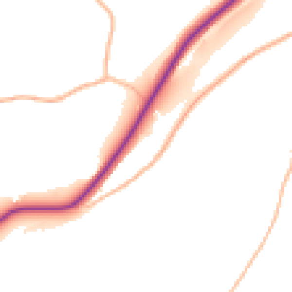 Daytime road noise heatmap for SN13 8BF