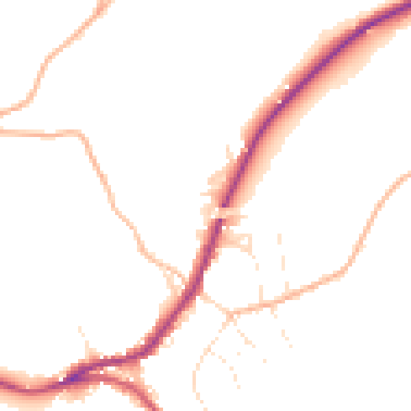 Daytime road noise heatmap for SN13 8DP