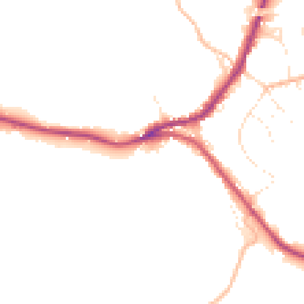 Daytime road noise heatmap for SN13 8DX