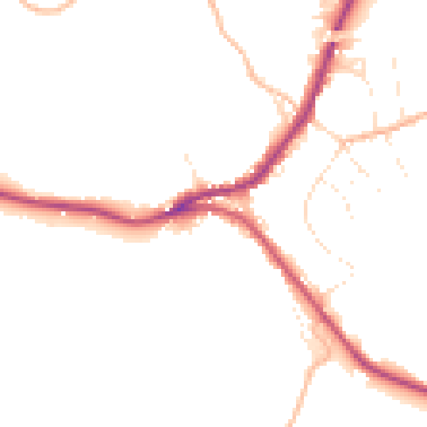 Daytime road noise heatmap for SN13 8DY