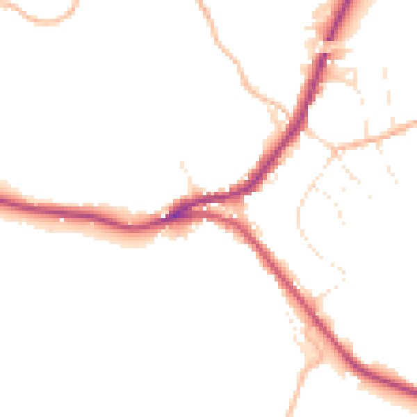 Daytime road noise heatmap for SN13 8DZ