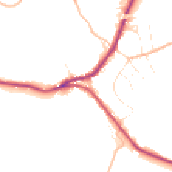 Daytime road noise heatmap for SN13 8EA