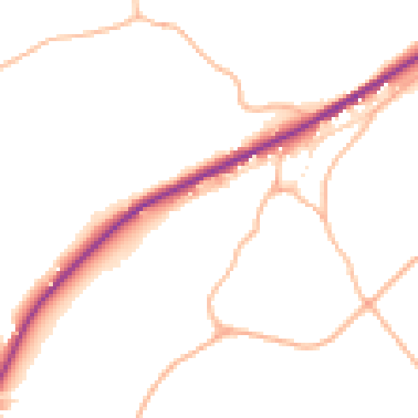 Daytime road noise heatmap for SN13 8EU