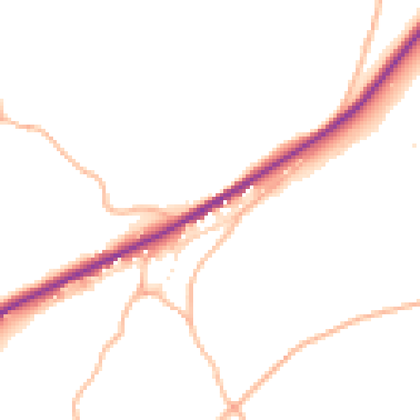 Daytime road noise heatmap for SN13 8HA