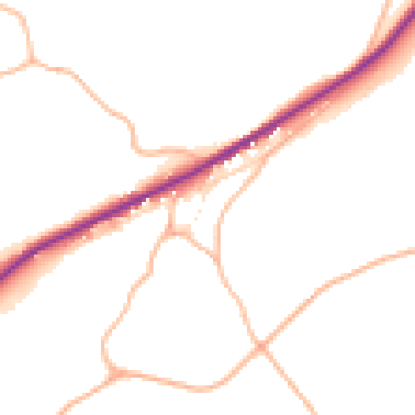 Daytime road noise heatmap for SN13 8HG