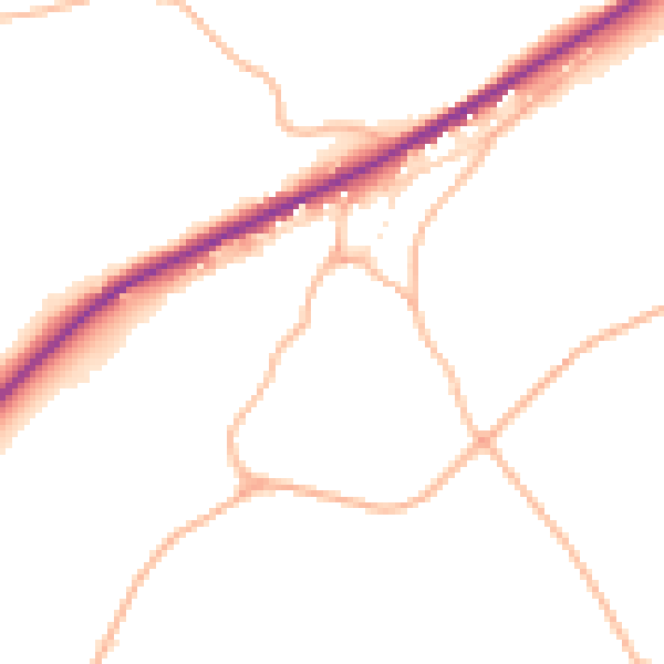 Daytime road noise heatmap for SN13 8HH