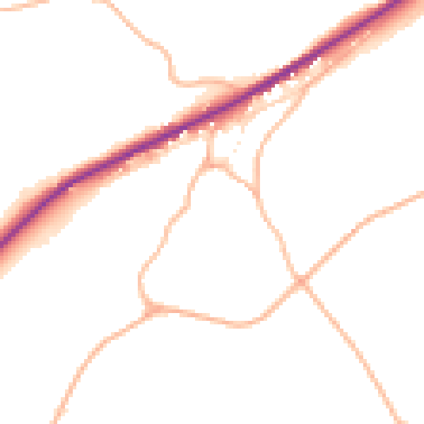Daytime road noise heatmap for SN13 8HJ