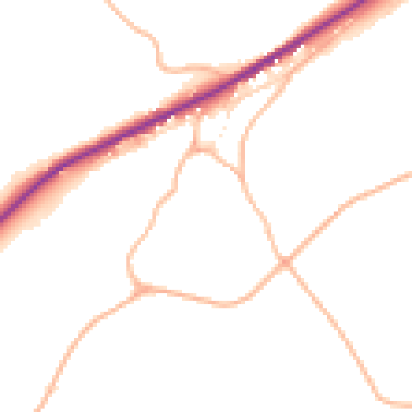 Daytime road noise heatmap for SN13 8HL