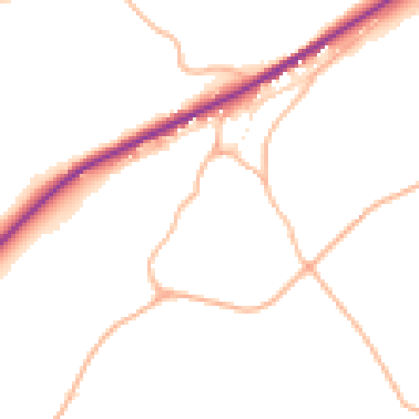 Daytime road noise heatmap for SN13 8HN