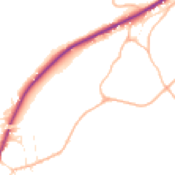Daytime road noise heatmap for SN13 8HS