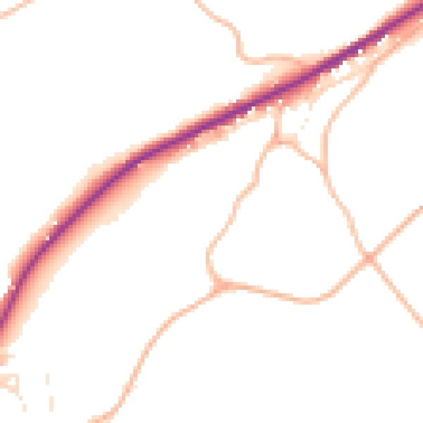 Daytime road noise heatmap for SN13 8HW