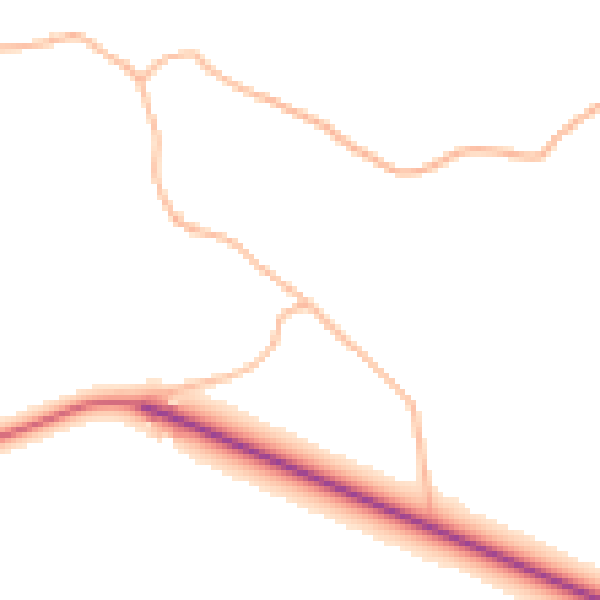Daytime road noise heatmap for SN13 8JE