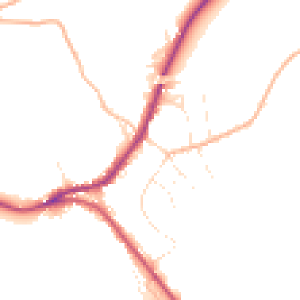 Daytime road noise heatmap for SN13 8JN