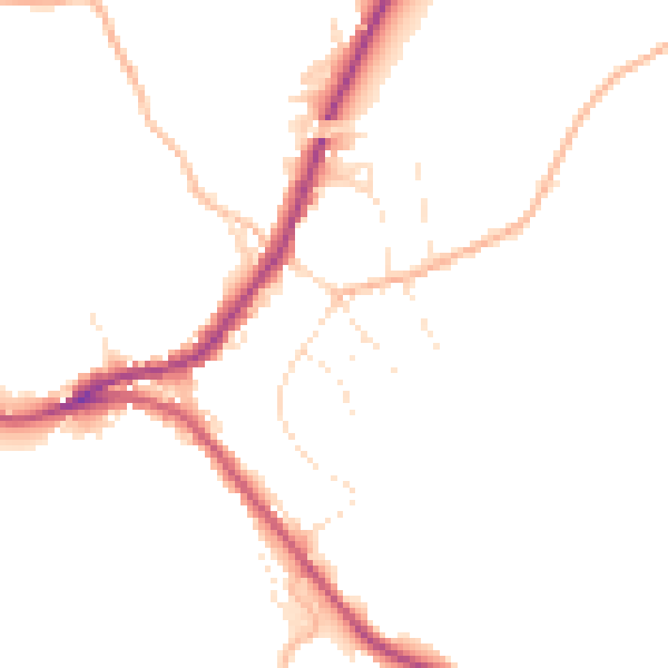 Daytime road noise heatmap for SN13 8JY