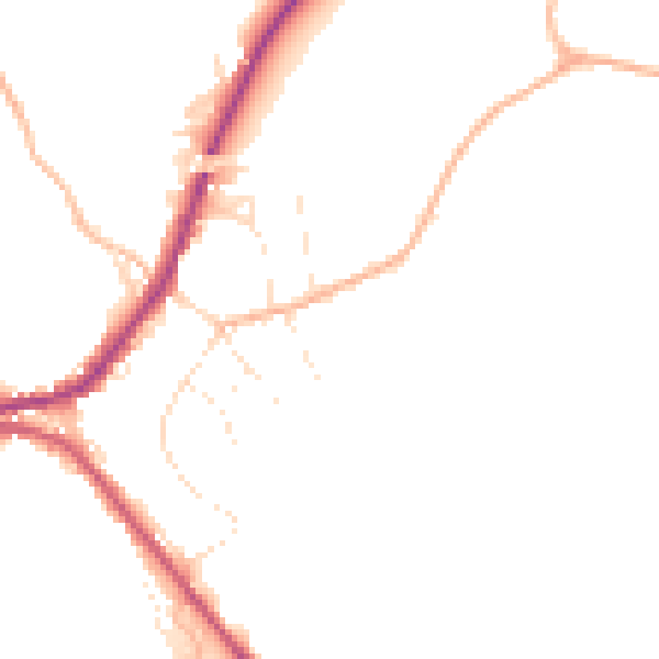 Daytime road noise heatmap for SN13 8LE