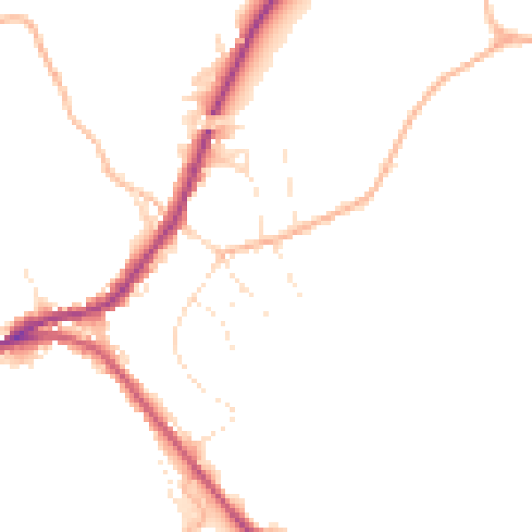 Daytime road noise heatmap for SN13 8LG