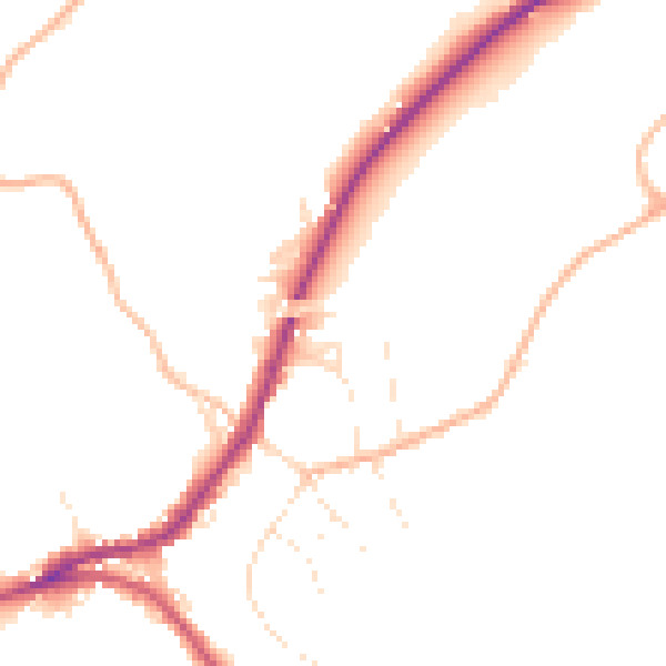 Daytime road noise heatmap for SN13 8LS