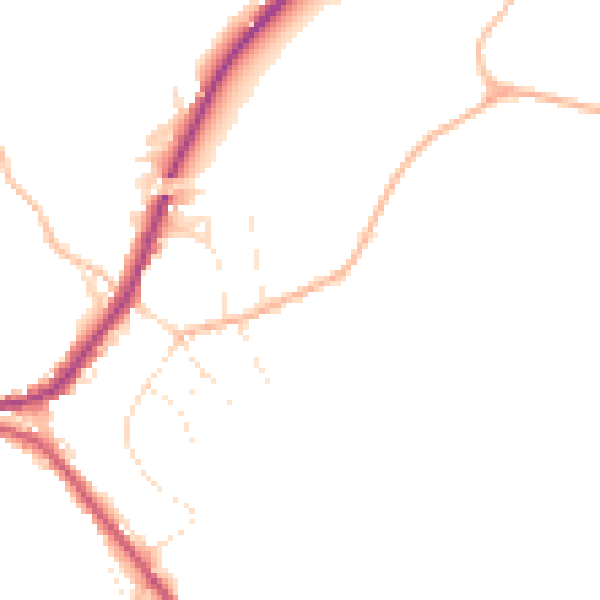 Daytime road noise heatmap for SN13 8LW