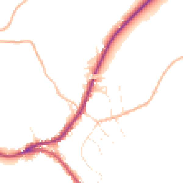 Daytime road noise heatmap for SN13 8LX