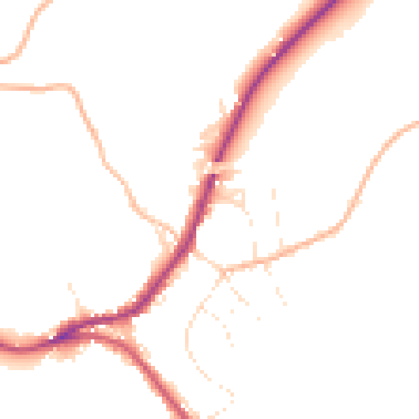 Daytime road noise heatmap for SN13 8LZ