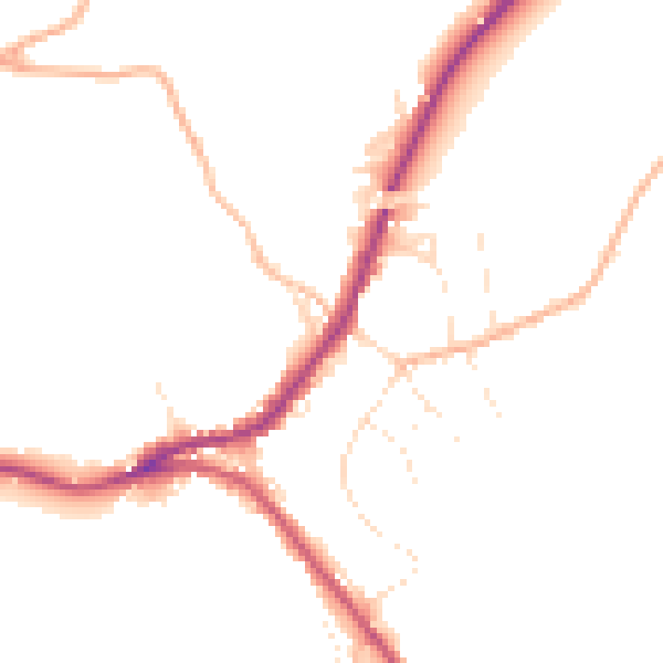 Daytime road noise heatmap for SN13 8NB