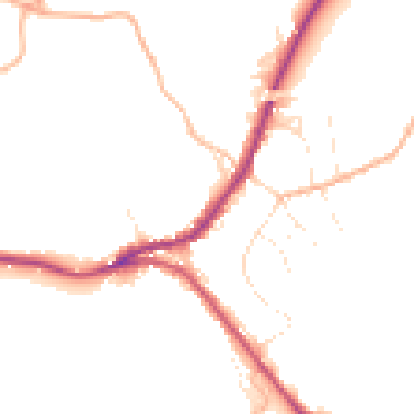 Daytime road noise heatmap for SN13 8NF