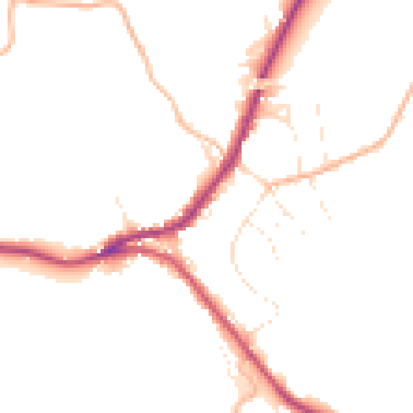 Daytime road noise heatmap for SN13 8NG