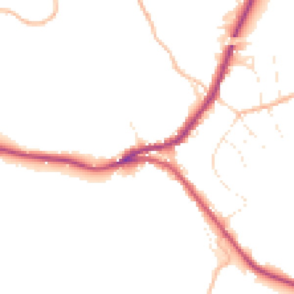 Daytime road noise heatmap for SN13 8NJ