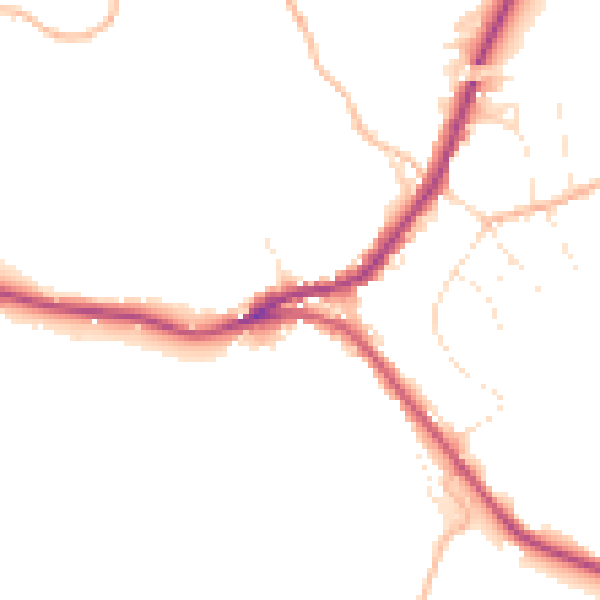 Daytime road noise heatmap for SN13 8NN