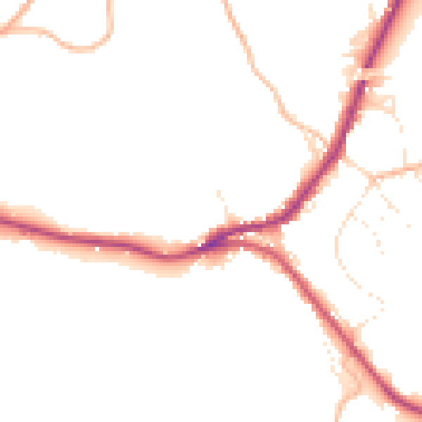 Daytime road noise heatmap for SN13 8NP