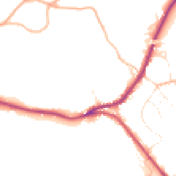 Daytime road noise heatmap for SN13 8NT
