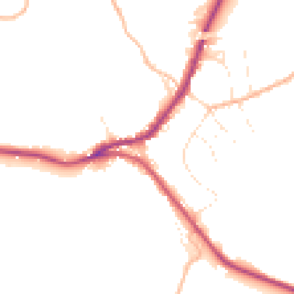 Daytime road noise heatmap for SN13 8NU