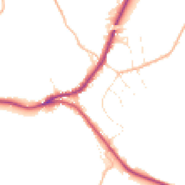 Daytime road noise heatmap for SN13 8NY