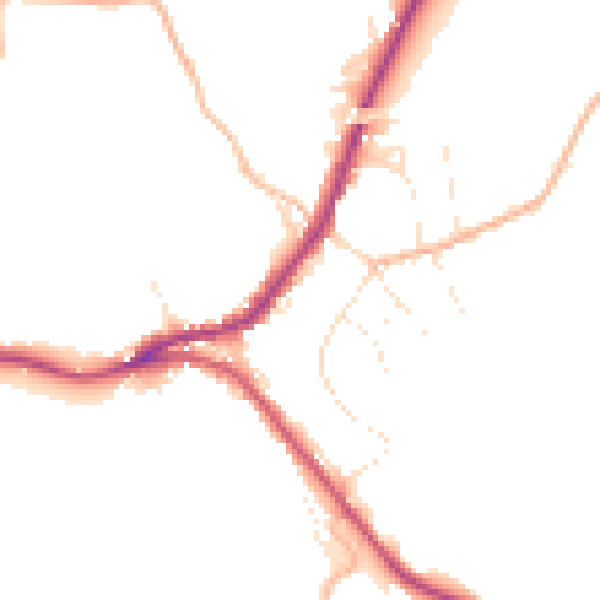 Daytime road noise heatmap for SN13 8NZ