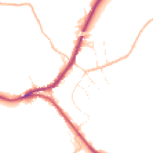 Daytime road noise heatmap for SN13 8PB