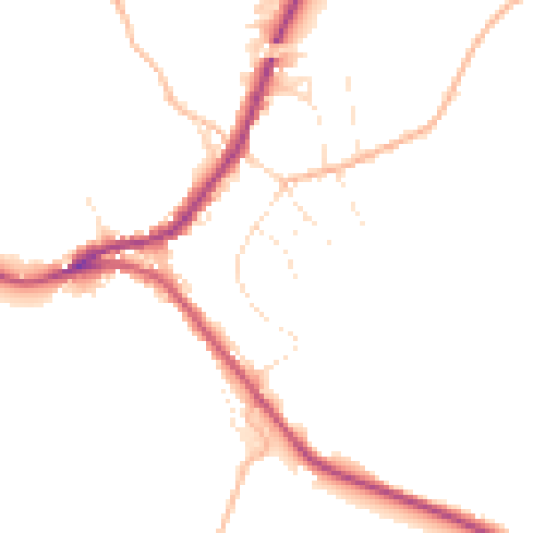 Daytime road noise heatmap for SN13 8PE