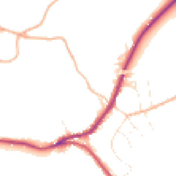 Daytime road noise heatmap for SN13 8PH