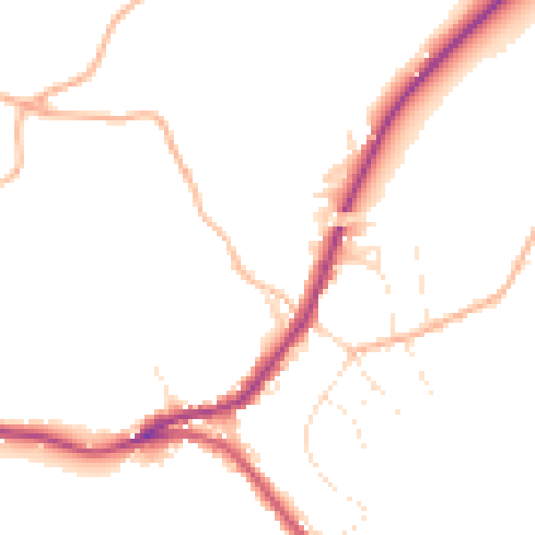 Daytime road noise heatmap for SN13 8PJ