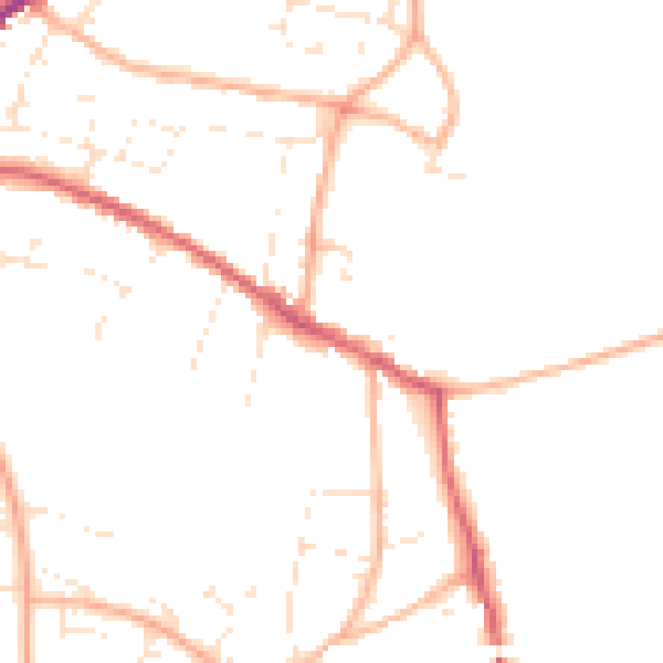 Daytime road noise heatmap for SN13 9BQ