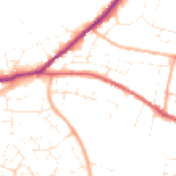 Daytime road noise heatmap for SN13 9DP