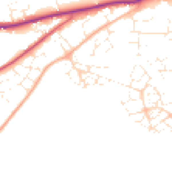 Daytime road noise heatmap for SN13 9EH