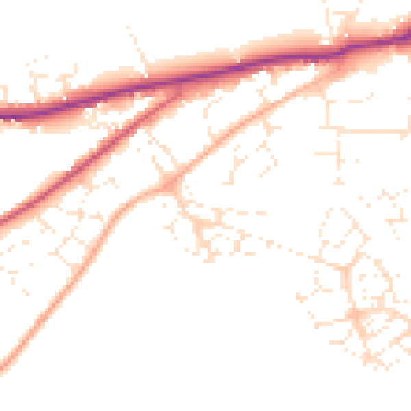Daytime road noise heatmap for SN13 9EP