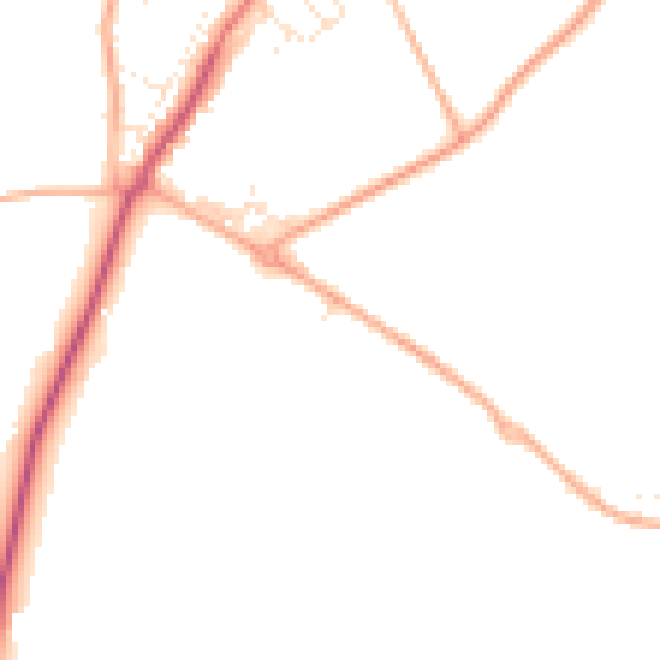 Daytime road noise heatmap for SN13 9GW