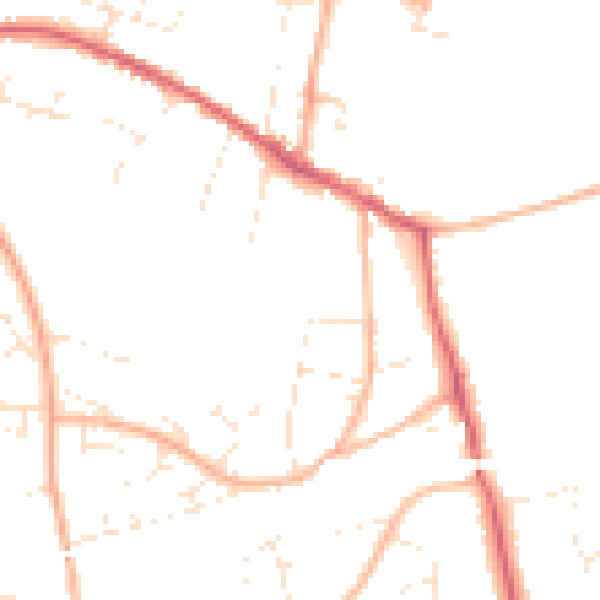 Daytime road noise heatmap for SN13 9HJ
