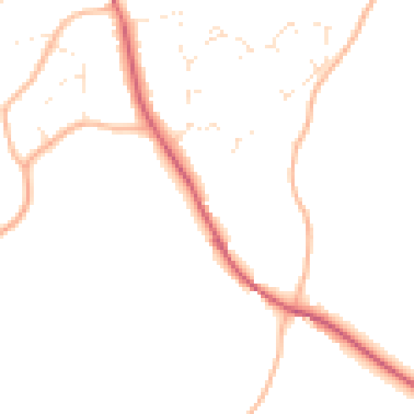 Daytime road noise heatmap for SN13 9PB