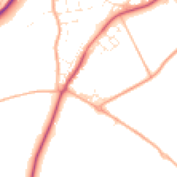 Daytime road noise heatmap for SN13 9RG