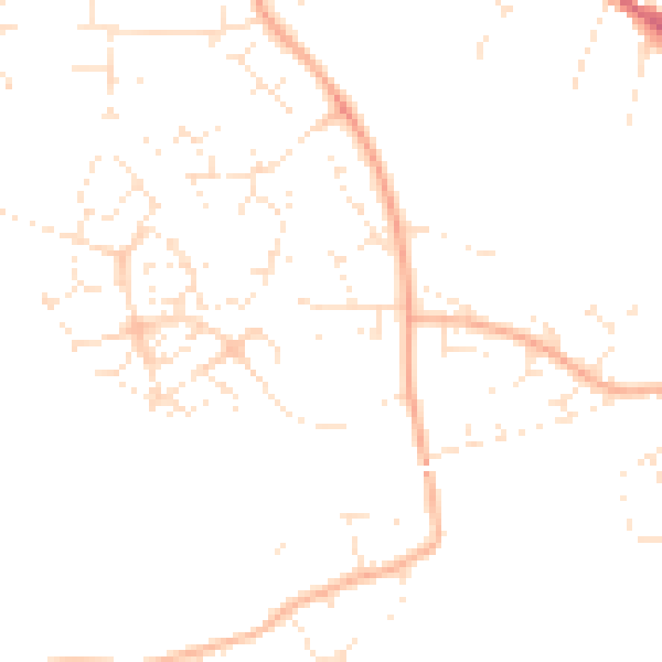 Daytime road noise heatmap for SN13 9UR