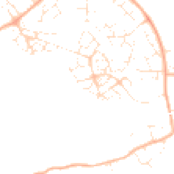 Daytime road noise heatmap for SN13 9WE