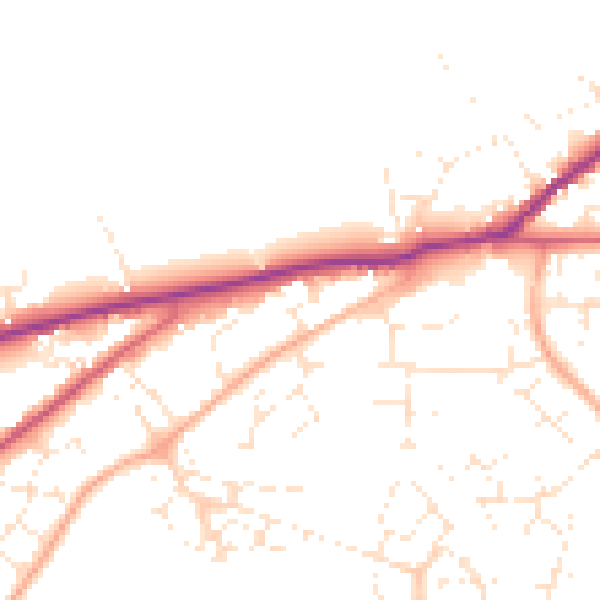 Daytime road noise heatmap for SN13 9XR
